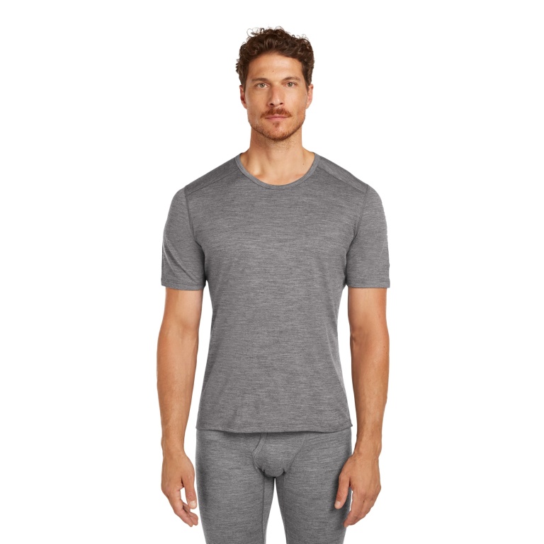 Icebreaker Underwear Tshirt 200 Oasis SS Crewe tight-fitting (Merino wool) grey Men